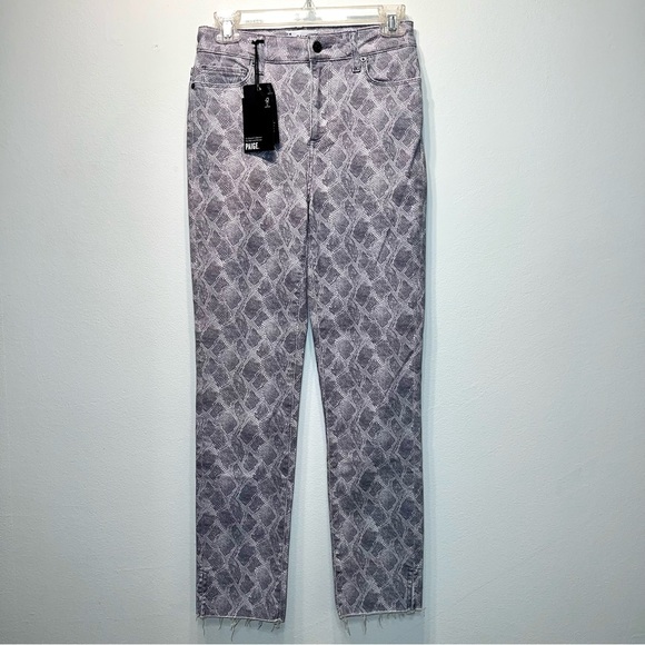 PAIGE Denim - Paige Hoxton Slim Womens Size 26  Gray Snakeskin Jeans